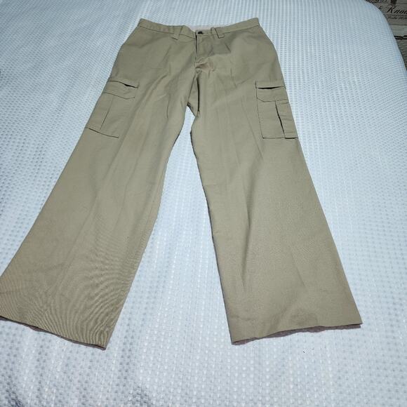 DICKIES EUC MENS SIZE 34 x 32 CARGO KHAKI PANTS - Picture 1 of 8